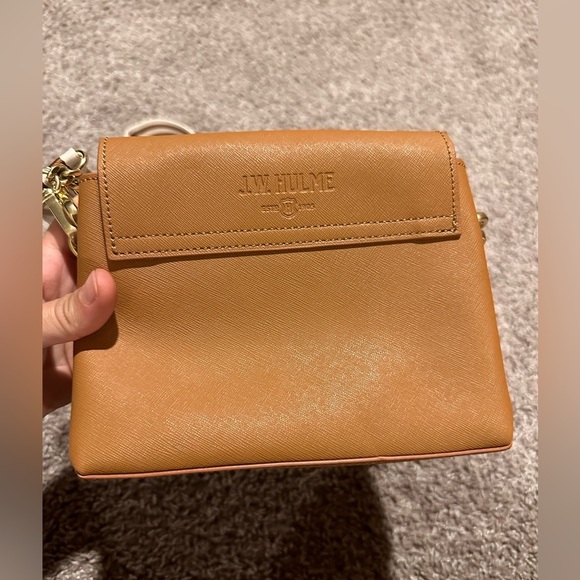 NWOT J.W Hulme Genuine Leather Crossbody Logo Bag Chain detail - Picture 8 of 12